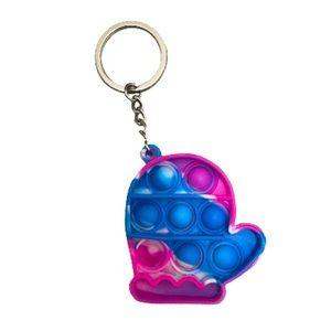Silicone Tie Dye Mitten Pop It Fidget Keychain Toy